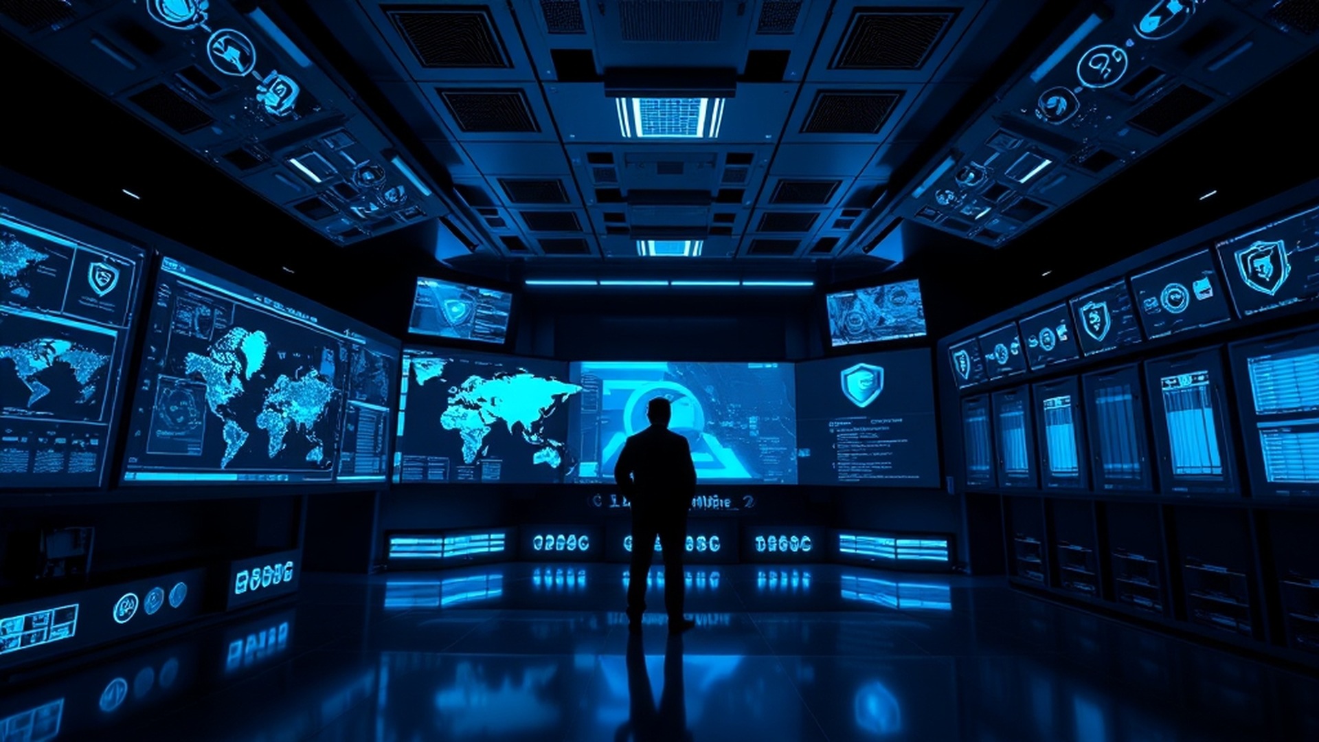 Executive in cybersecurity operations center